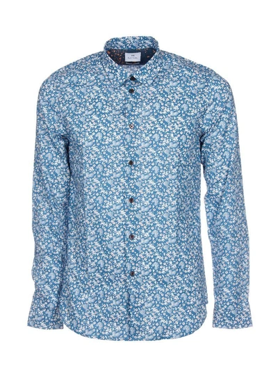 Paul Smith Printed Shirt In Blue