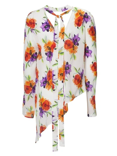 Msgm Floral Blouse In Multicolor