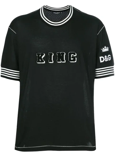 Dolce & Gabbana King Patch T-shirt In Black