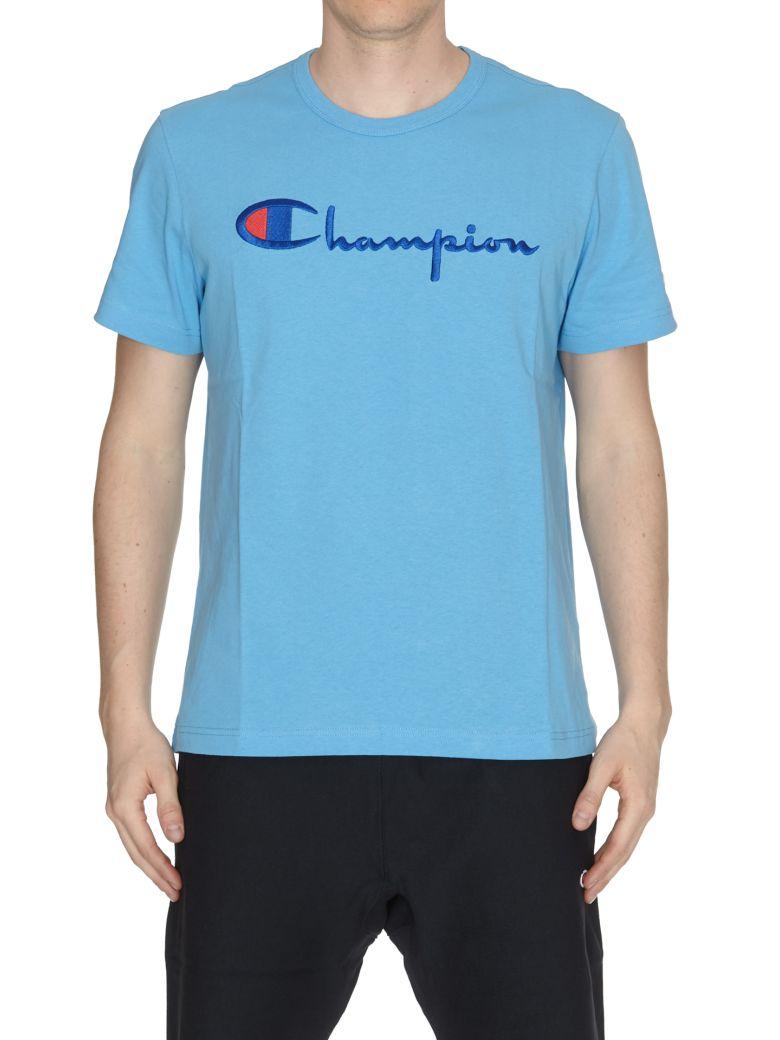 Champion Crew Neck T-shirt In Light Blue | ModeSens