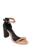 Journee Signature Jettah Ankle Strap Sandal In Black/tan