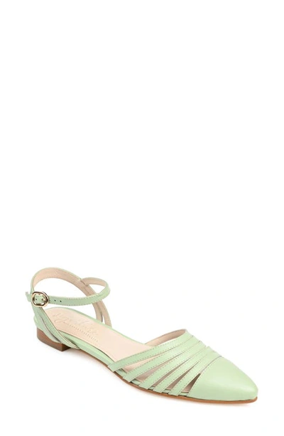 Journee Signature Dexie Strappy Pointed Toe Flat In Sage