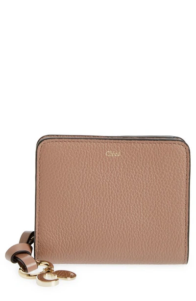 Chloé Alphabet Leather Wallet In Woodrose 527