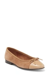 Jeffrey Campbell Arabesque Ballet Flat In Natural Suede Combo