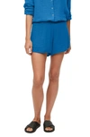 Michael Stars Peggy Smocked Waist Gauze Shorts In Pacific