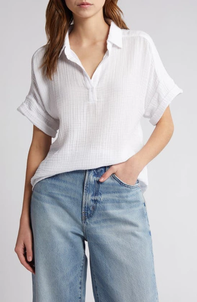 Michael Stars Gigi Popover Top In White