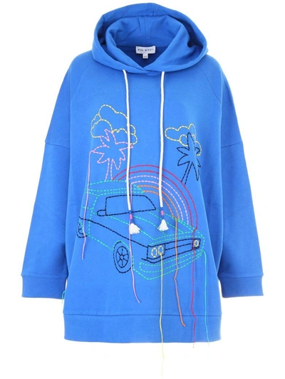 Mira Mikati Hand-embroidered Hoodie In Blue (blue)