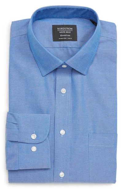 Nordstrom Smartcare™ Trim Fit Solid Dress Shirt In Blue French
