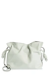 Loewe Flamenco Leather Clutch In Light Celadon