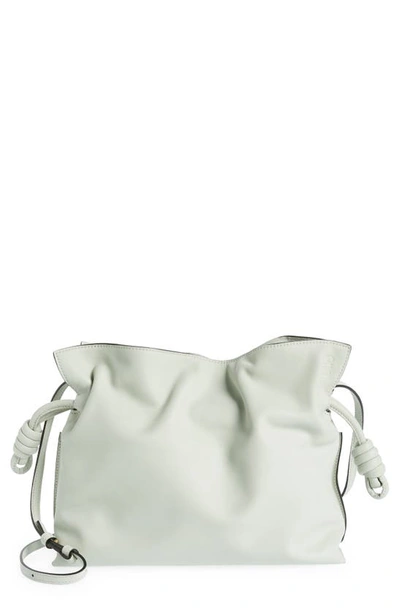 Loewe Flamenco Leather Clutch In Light Celadon