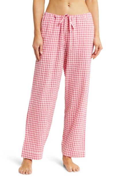 Papinelle Seersucker Pajama Pants In Raspberry
