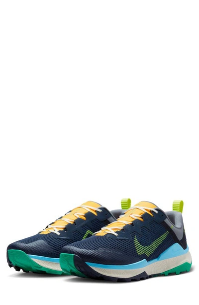 Nike React Wild Horse 8 Running Shoe In Obsidian/ Volt/ Grey/ Blue