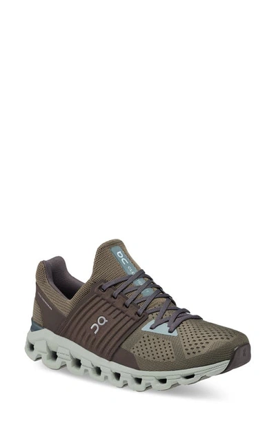 On Cloudswift Running Shoe In Olive/ Thorn