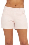 Spanx 4-inch Stretch Twill Shorts In Pale Pink