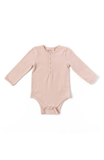 Pehr Babies' Essential Long-sleeve Organic Cotton Romper In Light Pink