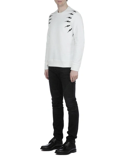 Neil Barrett White Printed Sweatshirt