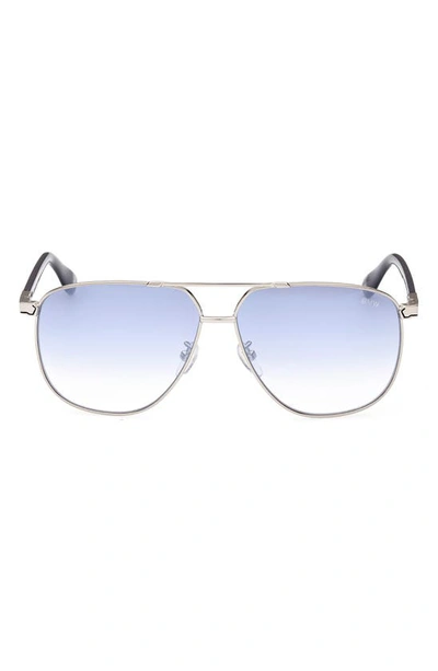 Bmw 61mm Gradient Geometric Sunglasses In Palladium Blue