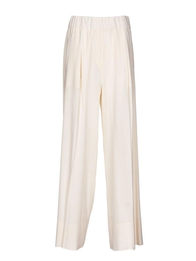 Jucca Wide Leg Cropped Trousers In Panna