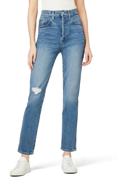Joe's The Raine Ripped High Waist Ankle Cigarette Jeans In Barnes Destructed