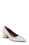 Franco Sarto Racer Pointed Toe Pump In Stone Grey Leather