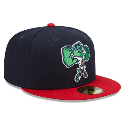 New Era Men's  Navy, Red San Antonio Missions Marvel X Minor League 59fifty Fitted Hat In Navy,red