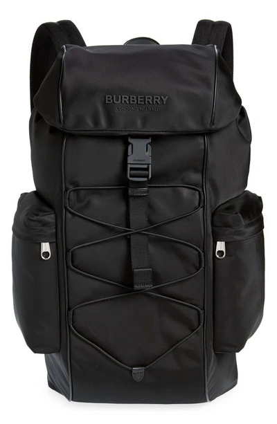 Burberry Murray Nylon Canvas Backpack In Black
