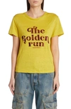 Golden Goose Deluxe Brand Logo Printed Slim T In Yellow