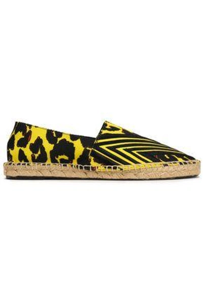 Maje Woman Embroidered Printed Canvas Espadrilles Yellow