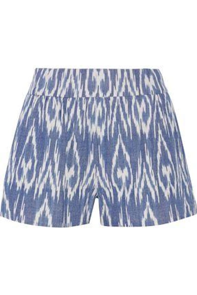 Alice And Olivia Woman Woven Cotton Shorts Blue