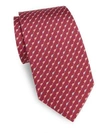 Ferragamo Following Mice Silk Tie In Berry