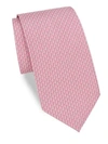 Ferragamo Silk Interlock Gancini Tie In Pink