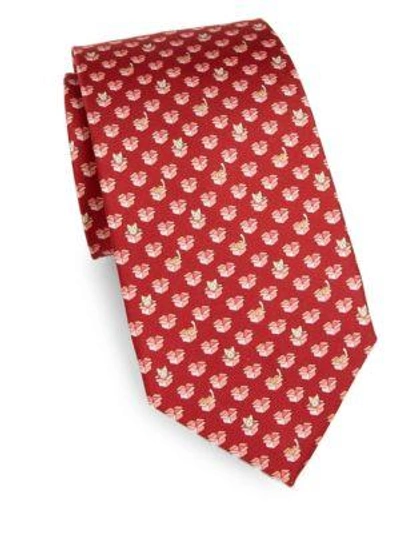 Ferragamo Cat In A Box Silk Tie In Red ModeSens