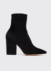 Loeffler Randall Isla Suede Chunky-heel Boots In Black