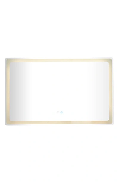 Vivian Lune Home Silvertone Glass Modern Anti-fog Mirror With Led Light In Clear