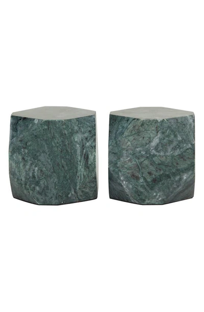 Cosmo By Cosmopolitan Gray Marble Block Geometric Bookends In Grey