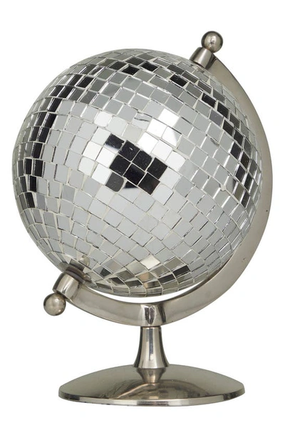 Vivian Lune Home Silver Stainless Steel Disco Ball Style Globe