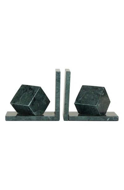 Cosmo By Cosmopolitan Green Marble Orb Bookends In Black