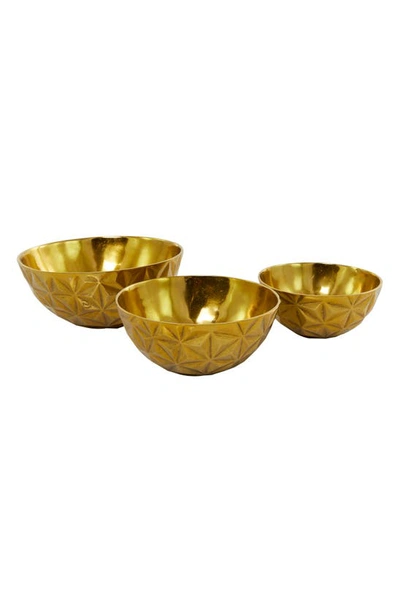 Vivian Lune Home Goldtone Aluminum Faceted Decorative Bowl