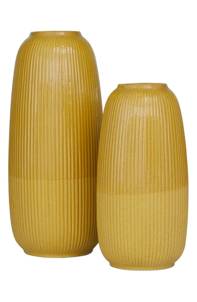 Cosmo By Cosmopolitan Yellow Ceramic Modern Vase