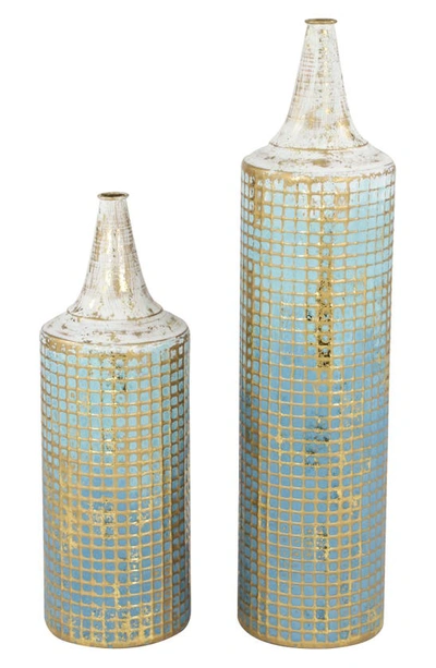 Sonoma Sage Home Blue Metal Distressed Tall Vase In Multi