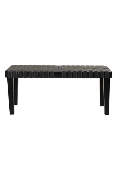 Sonoma Sage Home Black Wood Woven Bench
