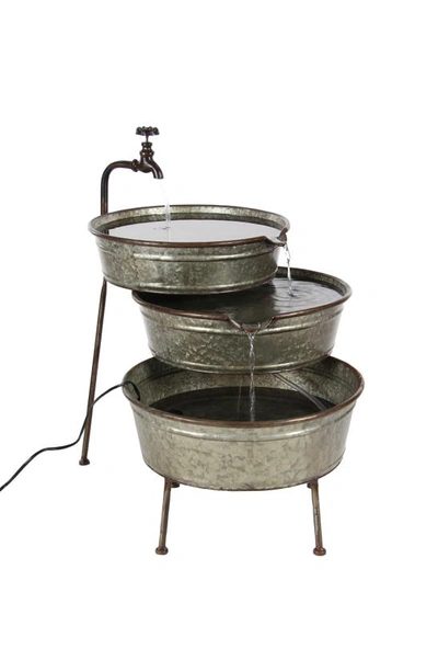 Ginger Birch Studio Gray Metal Spigot Fountain In Grey