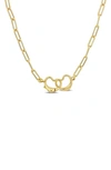 Delmar Open Heart Paperclip Link Necklace In Gold