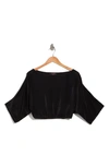 Renee C Plissé Crop Top In Black