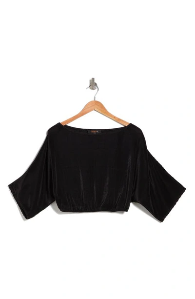 Renee C Plissé Crop Top In Black