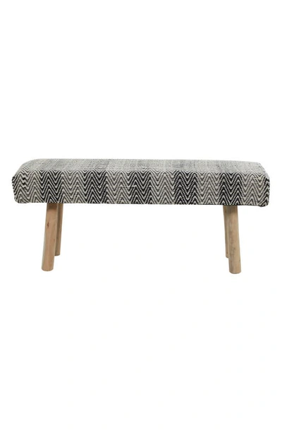 Ginger Birch Studio Black Wood Chevron Bench