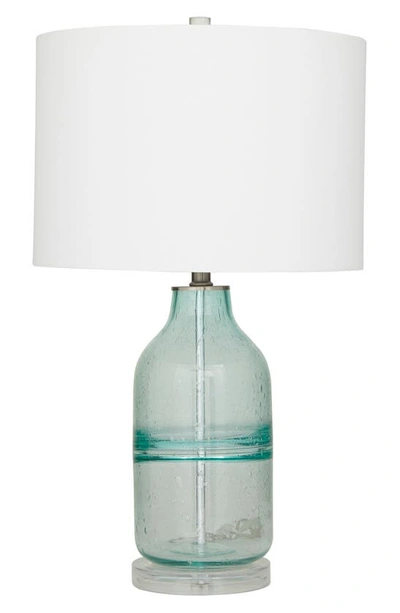 Ginger Birch Studio Teal Glass Modern Table Lamp In Clear