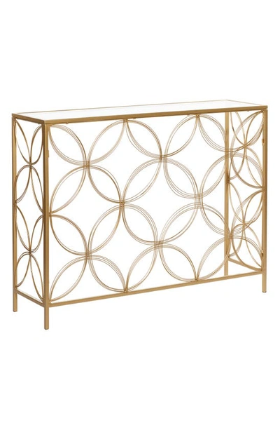 Vivian Lune Home Goldtone Metal Contemporary Console Table With Mirrored Top