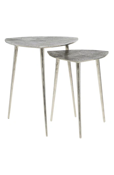 Vivian Lune Home Gray Aluminum Contemporary Accent Table In Grey