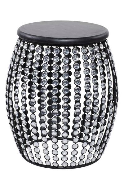 Vivian Lune Home Black Metal Accent Table With Crystal Embellishment
